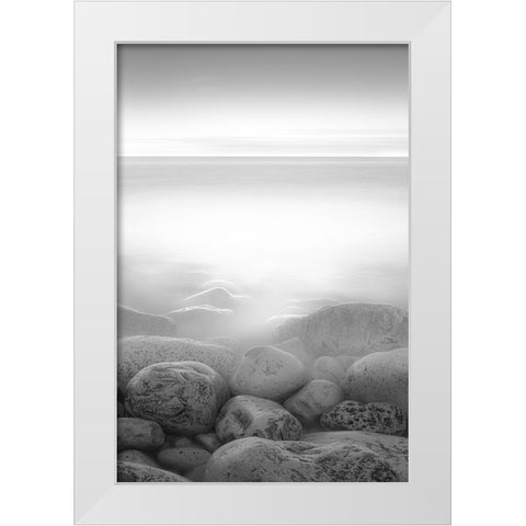 Moog Island White Modern Wood Framed Art Print by Abrantes, Paulo