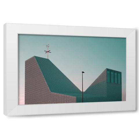 Sprungschanze Gottes White Modern Wood Framed Art Print by Kreiten, Mike