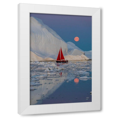 Greenland Night White Modern Wood Framed Art Print by Pelissier, Marc