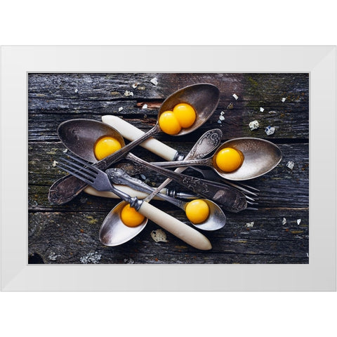 Spoonsayolks White Modern Wood Framed Art Print by Karina, Aleksandrova