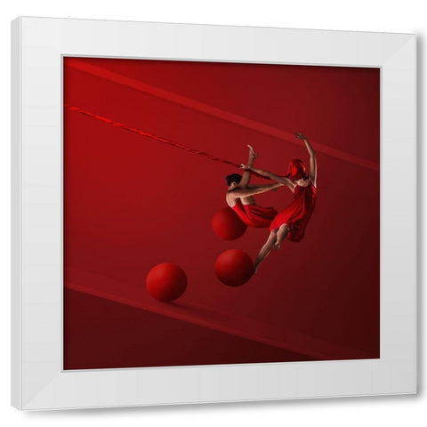 Strength And Harmony White Modern Wood Framed Art Print by Hardibudi