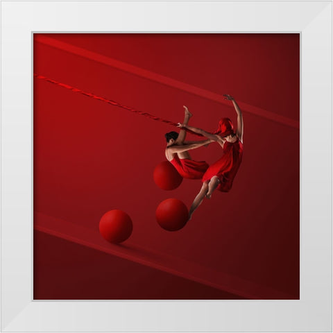 Strength And Harmony White Modern Wood Framed Art Print by Hardibudi