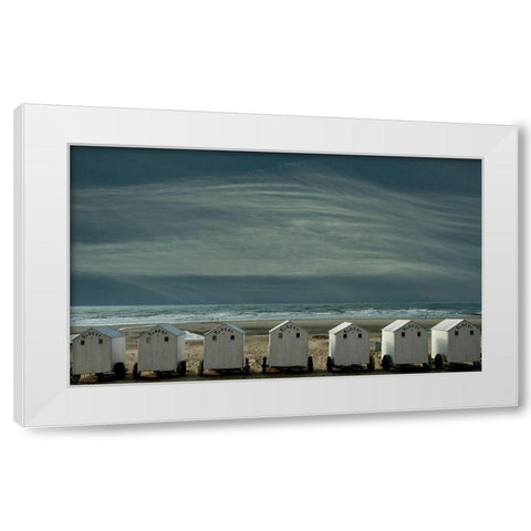 A Quiet Spot By The Sea-Just To Be ... White Modern Wood Framed Art Print by Depaepe, Yvette