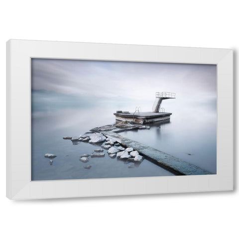 The Springboard White Modern Wood Framed Art Print by Guerola, Joaquin