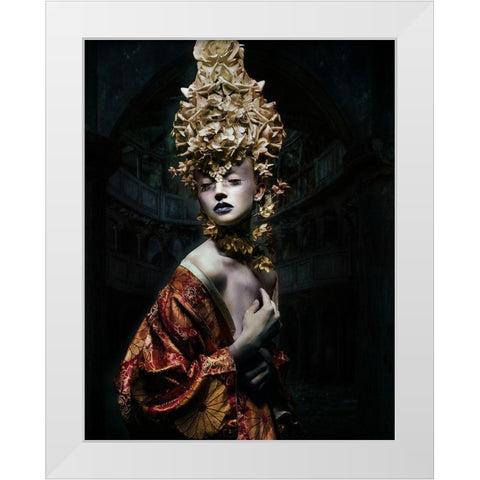 Aiko White Modern Wood Framed Art Print by Siegart