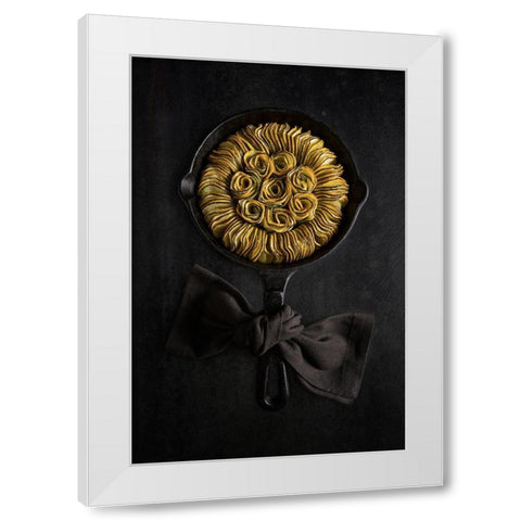 Yellow And Green Zucchini Ratatouille Flower White Modern Wood Framed Art Print by Popescu, Diana
