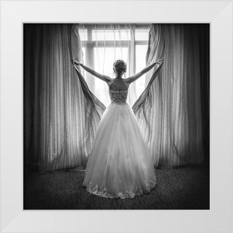 Untitled White Modern Wood Framed Art Print by Hristov, Boris