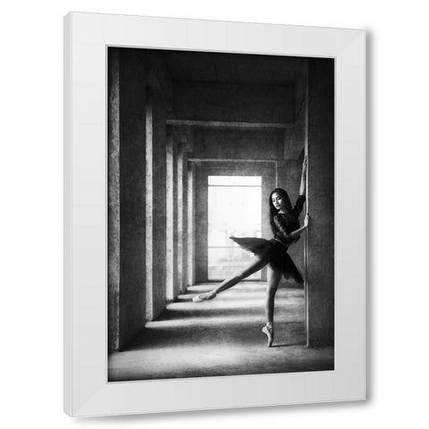 Dinka White Modern Wood Framed Art Print by Kisworo, Sebastian