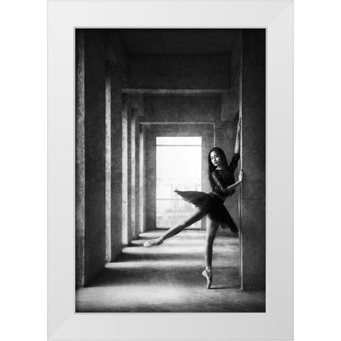 Dinka White Modern Wood Framed Art Print by Kisworo, Sebastian