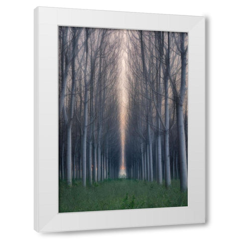Moment Of Silence White Modern Wood Framed Art Print by Zhu, Jingshu