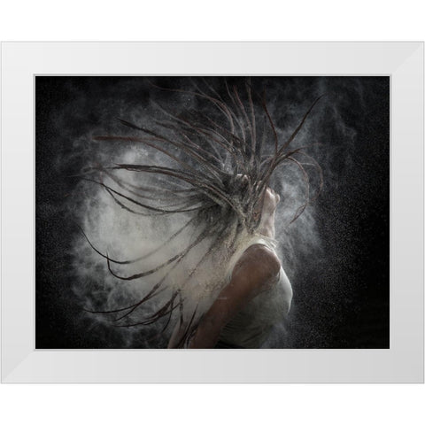 Hair With Dust White Modern Wood Framed Art Print by Rosenblatt, Ronen