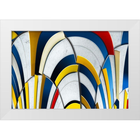 Hyperbolas White Modern Wood Framed Art Print by Vangindertael, Luc