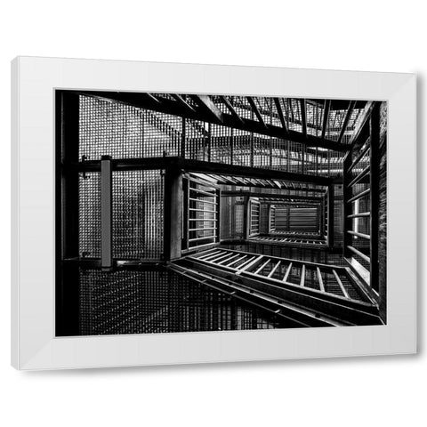 Escape Room White Modern Wood Framed Art Print by Van Son, Greetje