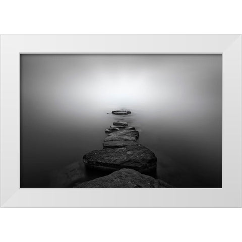 Stones Ii White Modern Wood Framed Art Print by Guerola, Joaquin