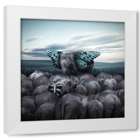 Hail To The King White Modern Wood Framed Art Print by Hardibudi