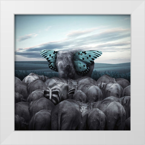 Hail To The King White Modern Wood Framed Art Print by Hardibudi