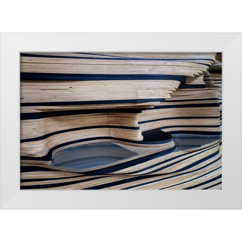 Abstract Mountain Landscape White Modern Wood Framed Art Print by Van Maastricht, Henk
