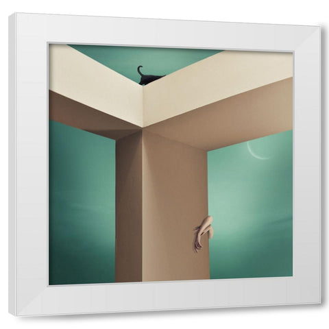 Seek And Ye Shall Find  - Y White Modern Wood Framed Art Print by Hardibudi