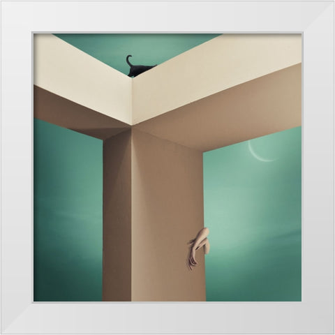 Seek And Ye Shall Find  - Y White Modern Wood Framed Art Print by Hardibudi