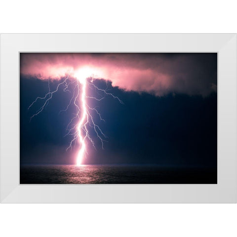 Electric Atmosphere White Modern Wood Framed Art Print by Traverso, Alessandro