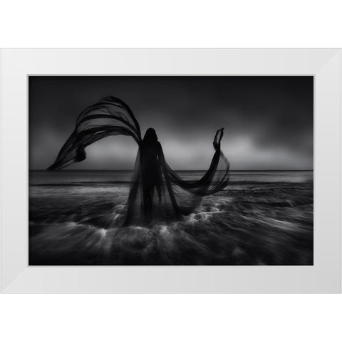 Children Of Chaos I :Nyx White Modern Wood Framed Art Print by Kaimaki, Maria