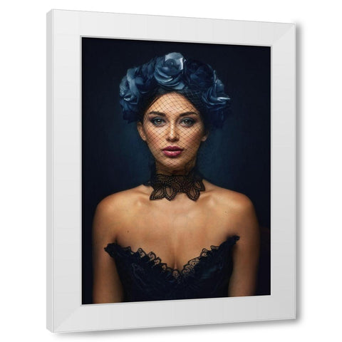 Vika White Modern Wood Framed Art Print by Rise, Zachar