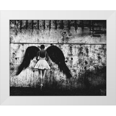 N/T White Modern Wood Framed Art Print by Medeiros, Paulo