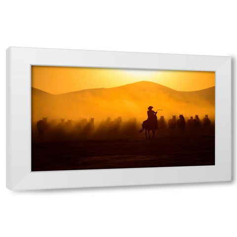 Chasing The Jades! White Modern Wood Framed Art Print by Pancareken, Yavuz