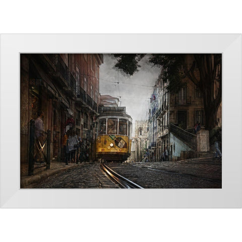 The Exciting Lisbon White Modern Wood Framed Art Print by C. Lobato, Jose