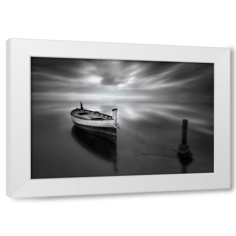 The Boat Ii White Modern Wood Framed Art Print by Guerola, Joaquin
