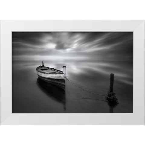 The Boat Ii White Modern Wood Framed Art Print by Guerola, Joaquin