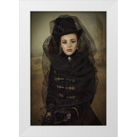 English Lady White Modern Wood Framed Art Print by Kayen-Mouthaan, Carola
