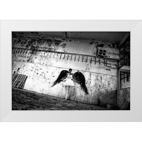 N/T White Modern Wood Framed Art Print by Medeiros, Paulo