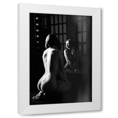 Disha White Modern Wood Framed Art Print by Shaburova, Elizaveta