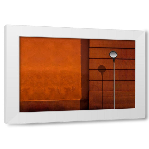 Orange White Modern Wood Framed Art Print by Schuster, Inge