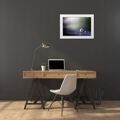 Twilight White Modern Wood Framed Art Print by Zahirimehr, Maryam