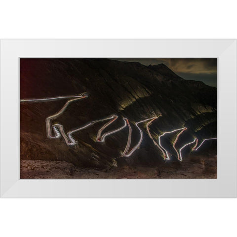 Passo Dello Stelvio White Modern Wood Framed Art Print by Caleffi, Emanuele