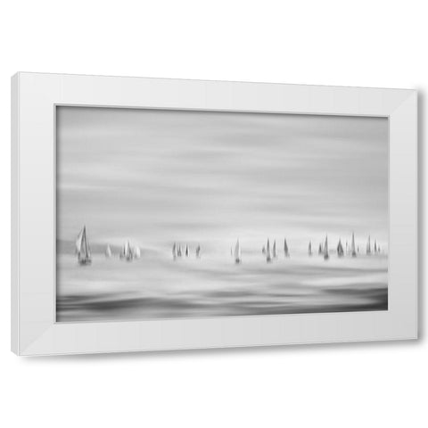 Untitled White Modern Wood Framed Art Print by Brnelic, Tamara