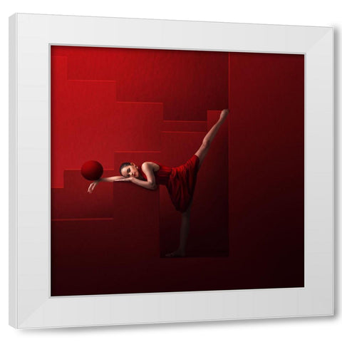 Blood Moon Prophecy White Modern Wood Framed Art Print by Hardibudi