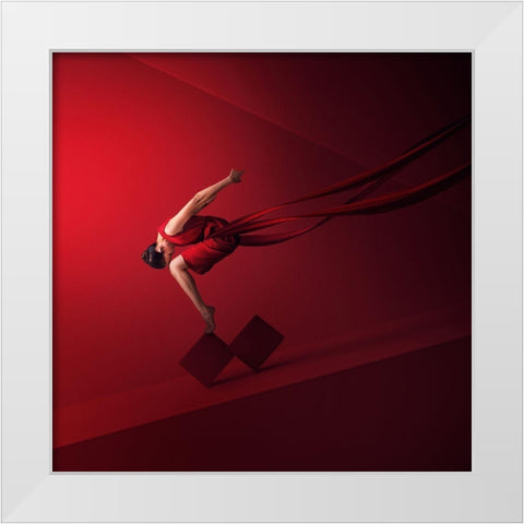 All I Am White Modern Wood Framed Art Print by Hardibudi