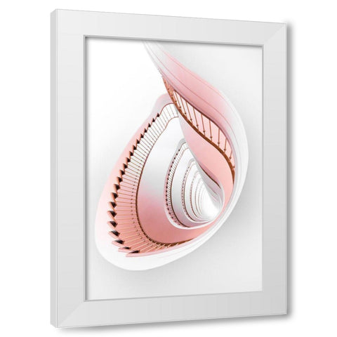 Soft Ice White Modern Wood Framed Art Print by Pk, Kay