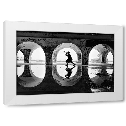 The Human Voice Is The Organ Of The Soul White Modern Wood Framed Art Print by Keramidas, Iordanis