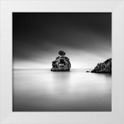 A Piece Of Rock 32 White Modern Wood Framed Art Print by Digalakis, George