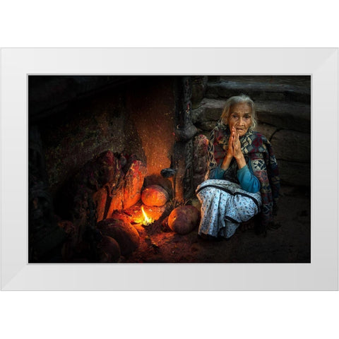 Gratitude White Modern Wood Framed Art Print by Khataw, Ali