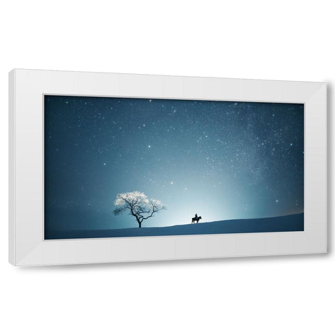 A Starry Night White Modern Wood Framed Art Print by Z, Bingo