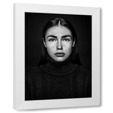 Project Faces [Romi] White Modern Wood Framed Art Print by Krystynek Mqep, Martin