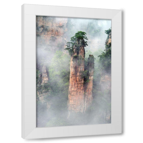 Zhangjiajie White Modern Wood Framed Art Print by Zhu, Hua