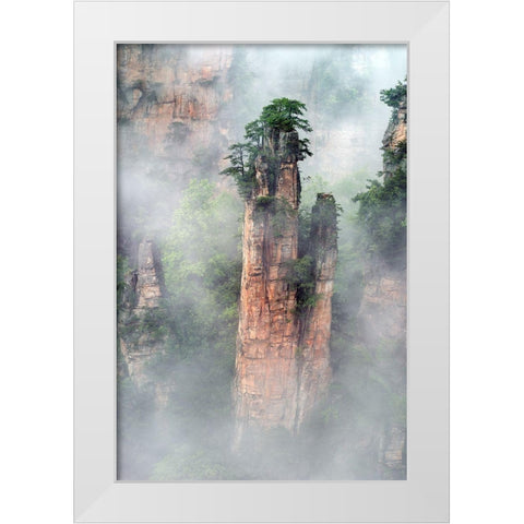 Zhangjiajie White Modern Wood Framed Art Print by Zhu, Hua