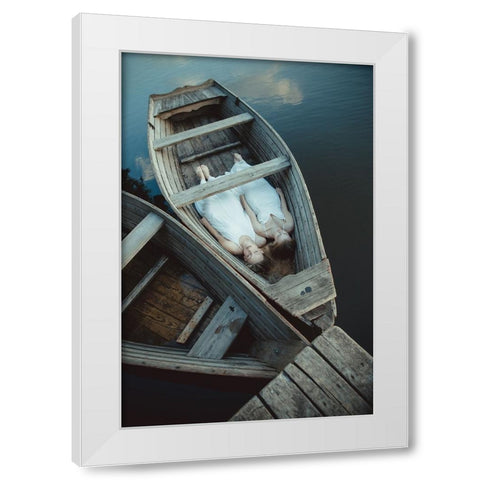 Boats White Modern Wood Framed Art Print by Gorecka, Dorota