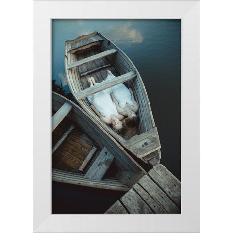 Boats White Modern Wood Framed Art Print by Gorecka, Dorota